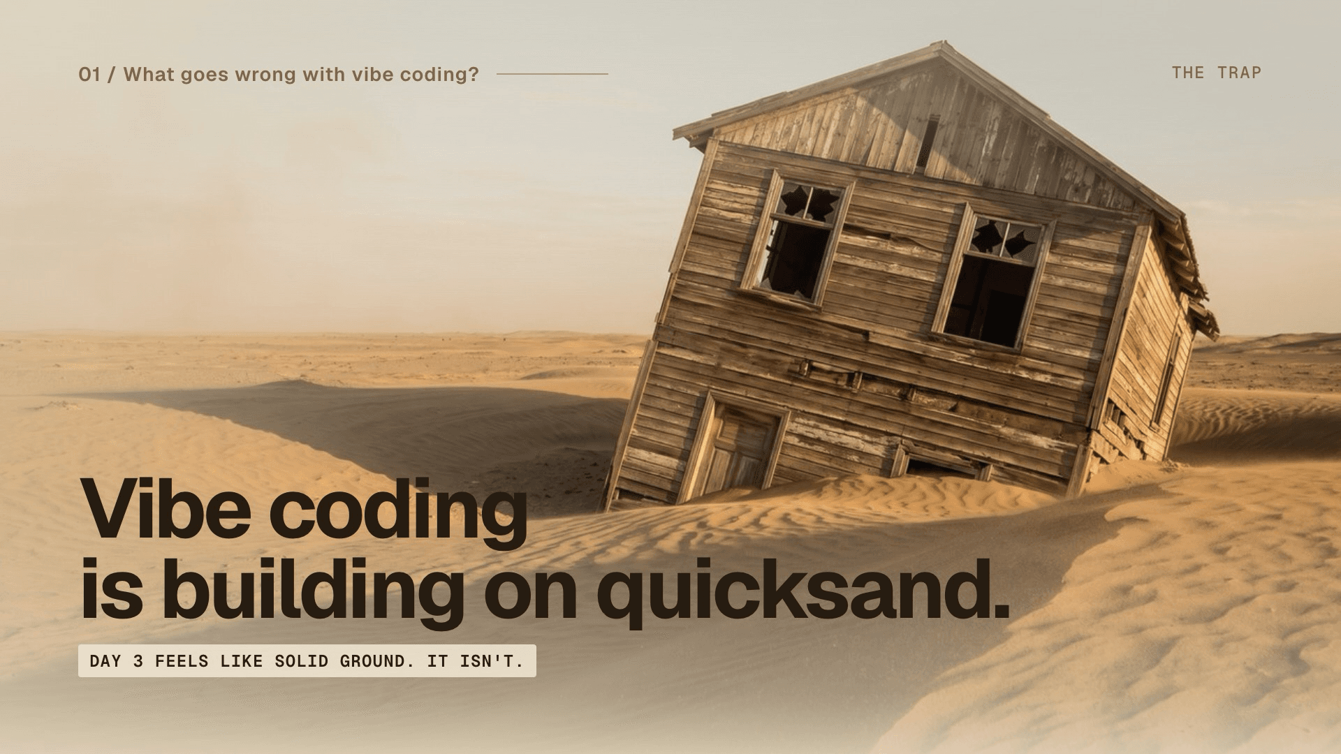 Vibe coding quicksand presentation slide